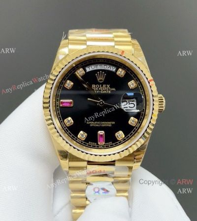 8+ Factory Rolex 36mm 'Gain Weight' DayDate Pink Diamond 2834 Movement